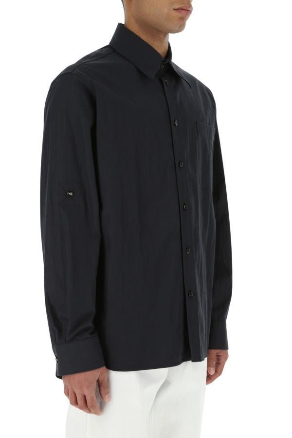 BOTTEGA VENETA | Midnight blue cotton blend shirt