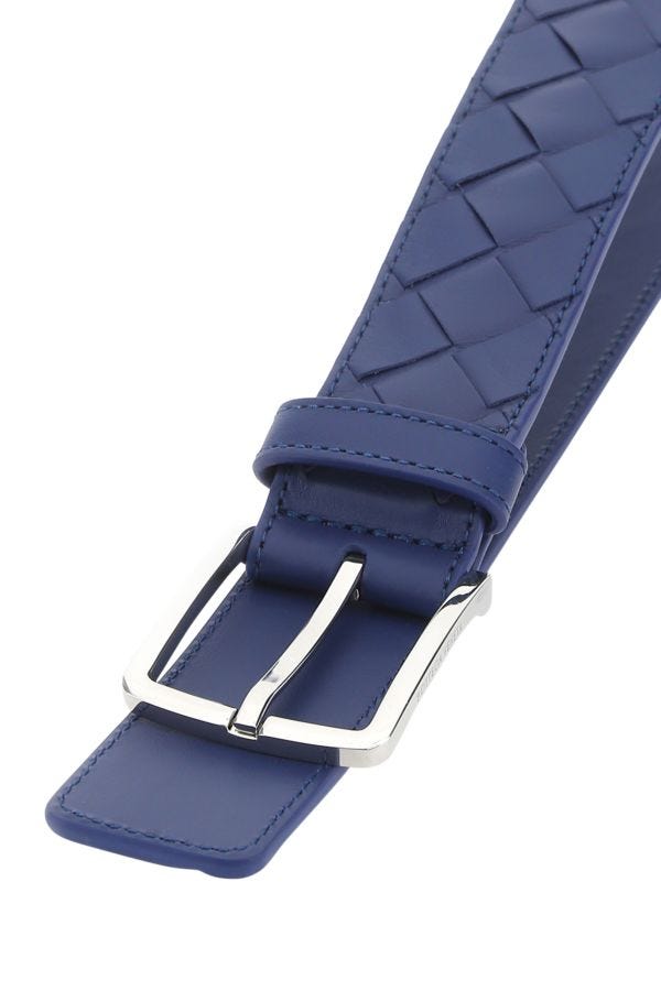 BOTTEGA VENETA | Navy blue leather belt