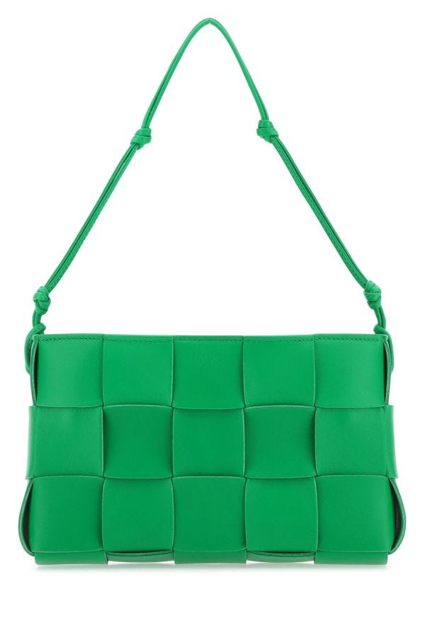 BOTTEGA VENETA | Grass green nappa leather Cassette shoulder bag