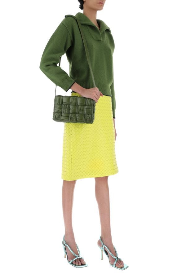 BOTTEGA VENETA | Olive green leather Cassette crossbody bag