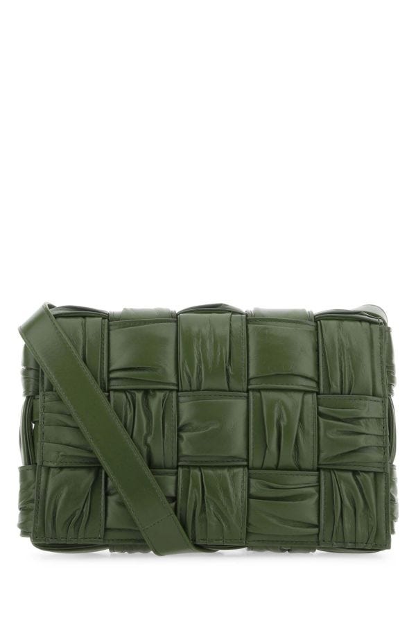BOTTEGA VENETA | Olive green leather Cassette crossbody bag