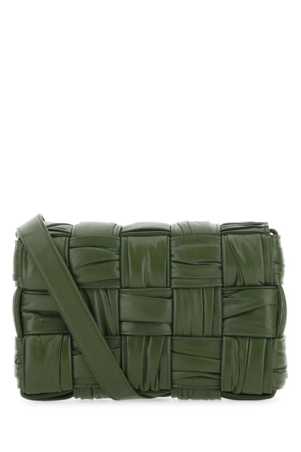 BOTTEGA VENETA | Olive green leather Cassette crossbody bag