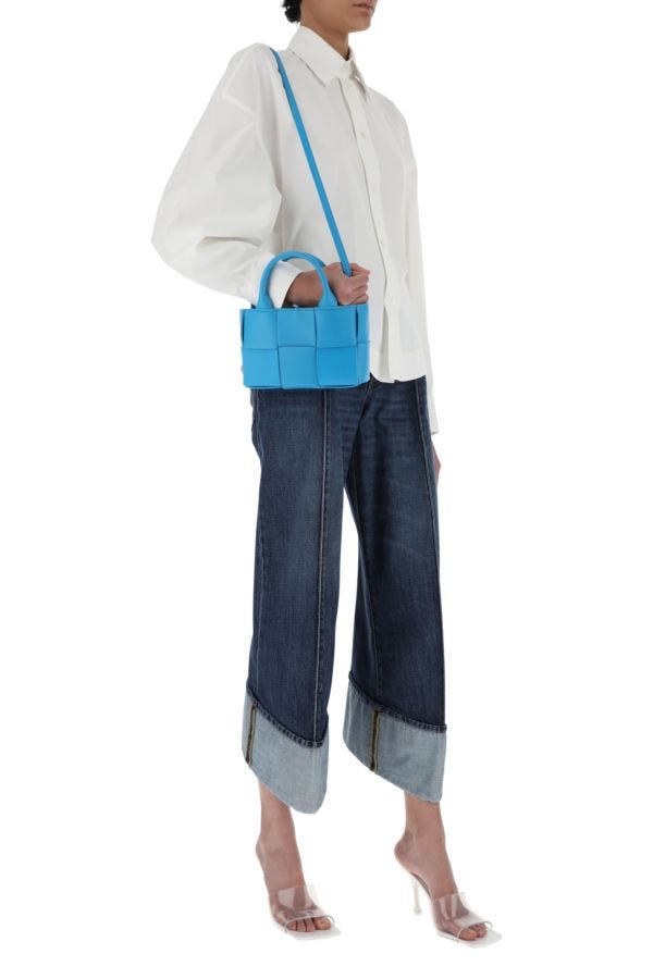 BOTTEGA VENETA | Turquoise leather Candy Arco handbag