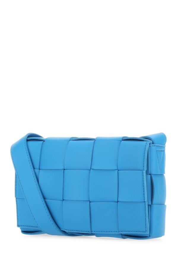 BOTTEGA VENETA | Turquoise leather small Cassette crossbody bag