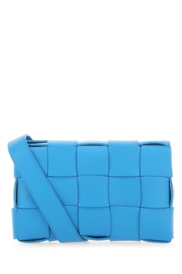 BOTTEGA VENETA | Turquoise leather small Cassette crossbody bag