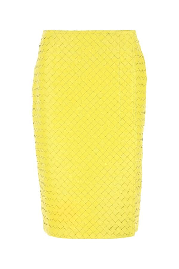 BOTTEGA VENETA | Yellow leather skirt