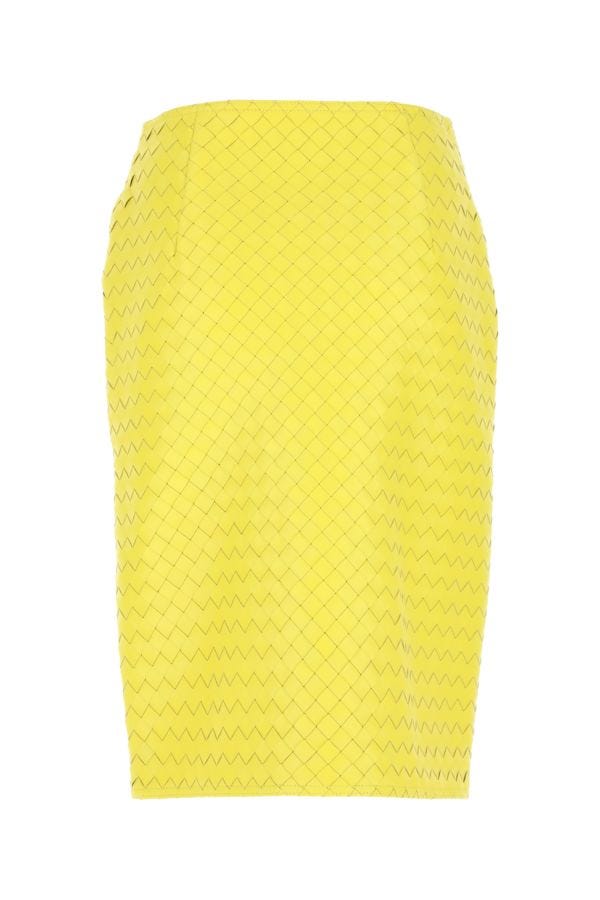 BOTTEGA VENETA | Yellow leather skirt