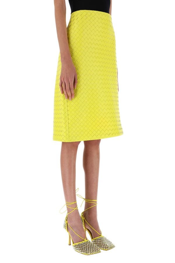 BOTTEGA VENETA | Yellow leather skirt