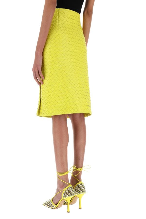BOTTEGA VENETA | Yellow leather skirt