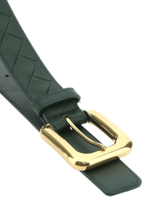 BOTTEGA VENETA | Bottle green leather belt