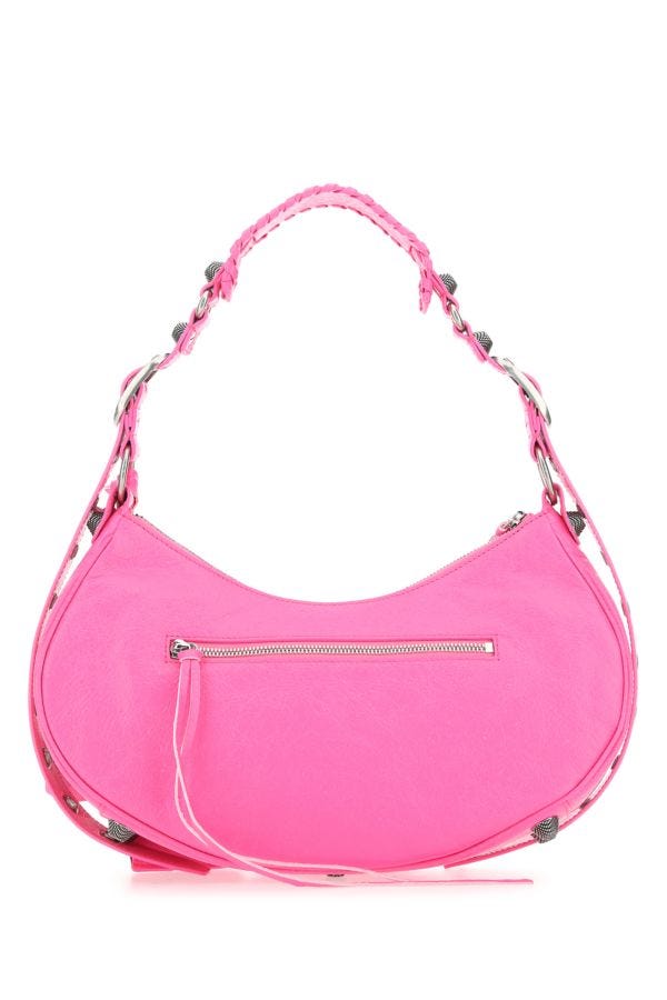 BALENCIAGA | Fluo pink nappa leather Le Cagole S shoulder bag