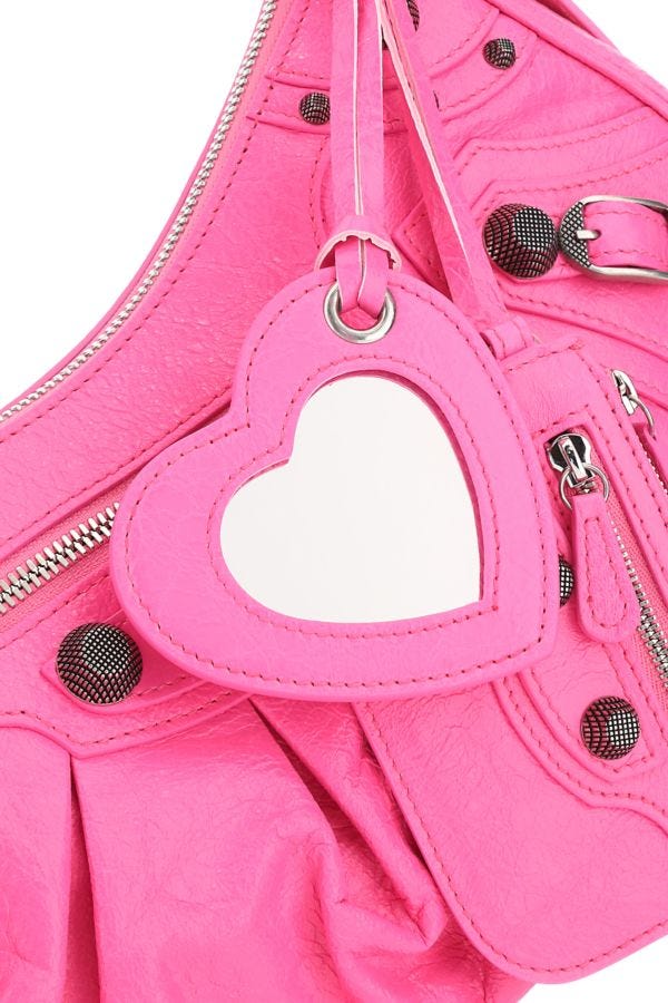BALENCIAGA | Fluo pink nappa leather Le Cagole S shoulder bag