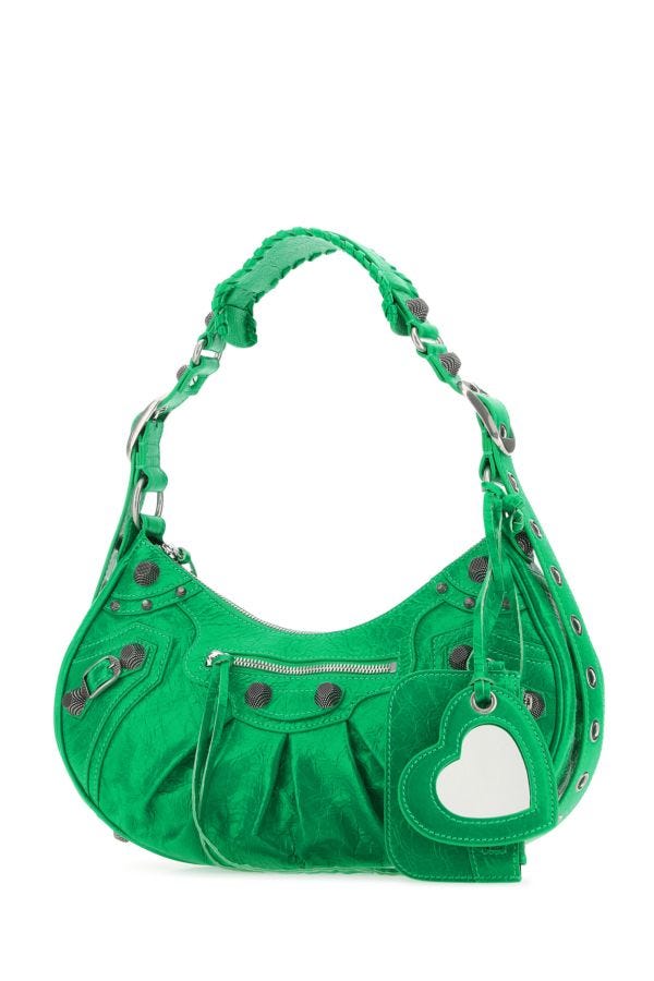 BALENCIAGA | Green nappa leather Le Cagole S shoulder bag