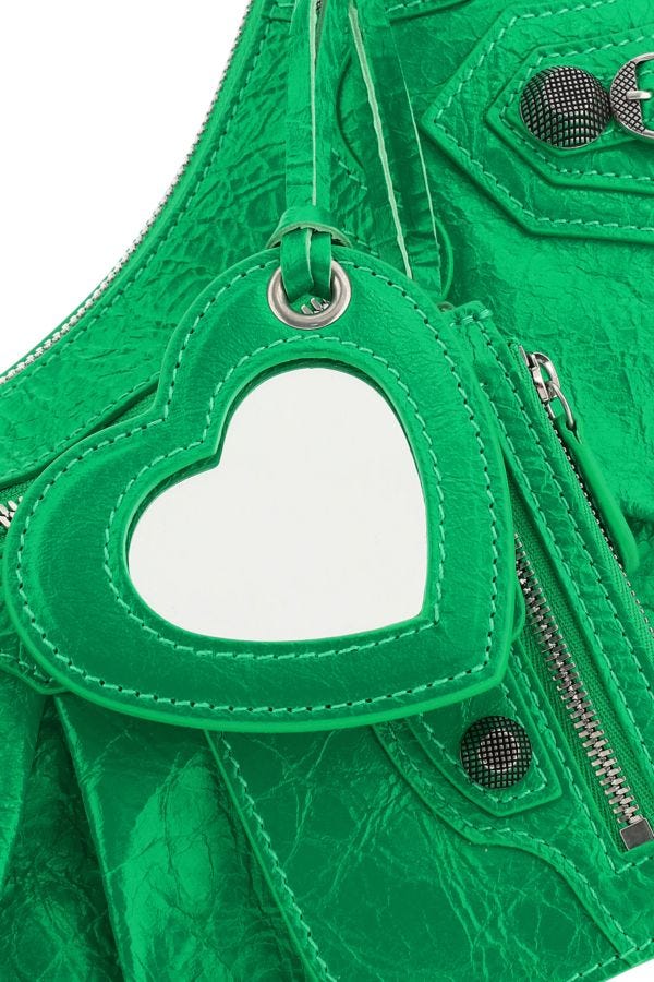 BALENCIAGA | Green nappa leather Le Cagole S shoulder bag