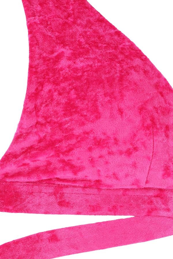 VERSACE | Fuchsia stretch velvet bikini top