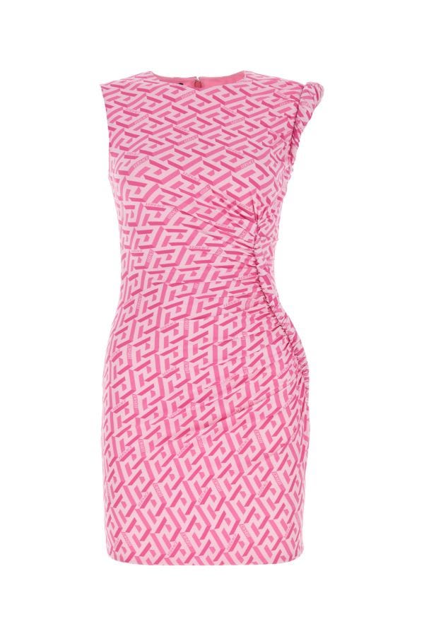 VERSACE | Printed stretch crepe mini dress