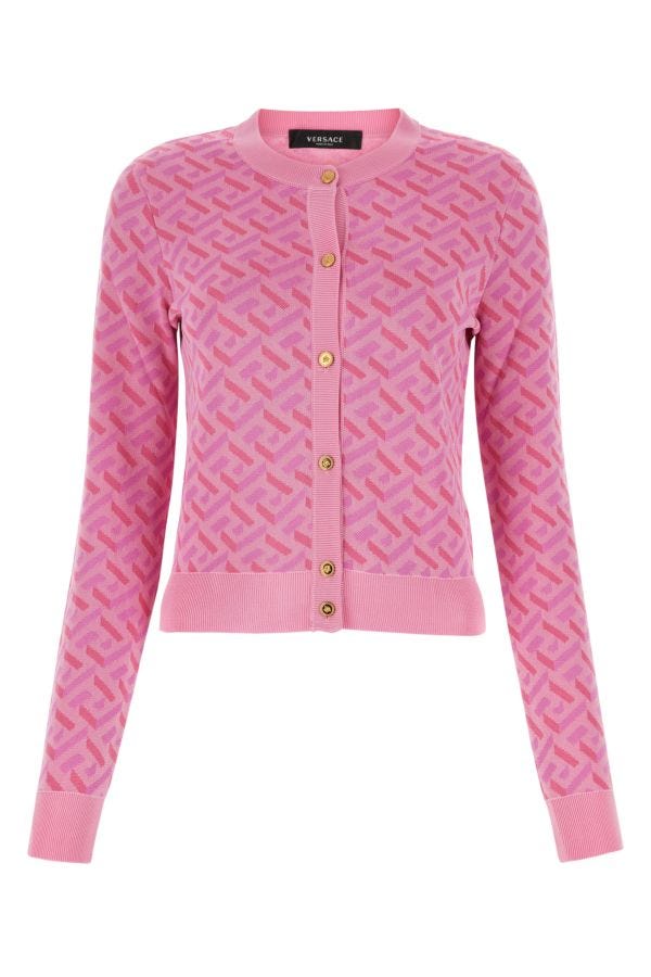 VERSACE | Embroidered jacquard cardigan