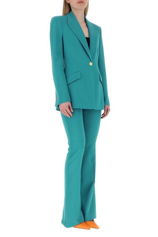 VERSACE | Teal green wool blazer