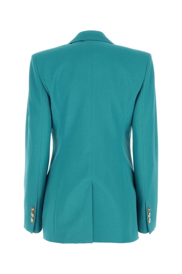 VERSACE | Teal green wool blazer