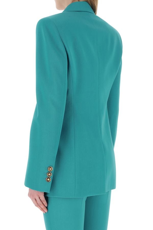 VERSACE | Teal green wool blazer