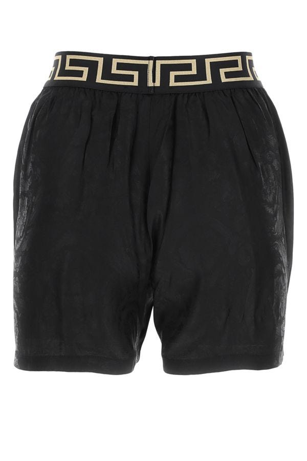 VERSACE | Black satin pyjama bermuda shorts