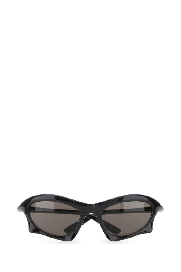 BALENCIAGA | Black injected nylon Bat Rectangle sunglasses