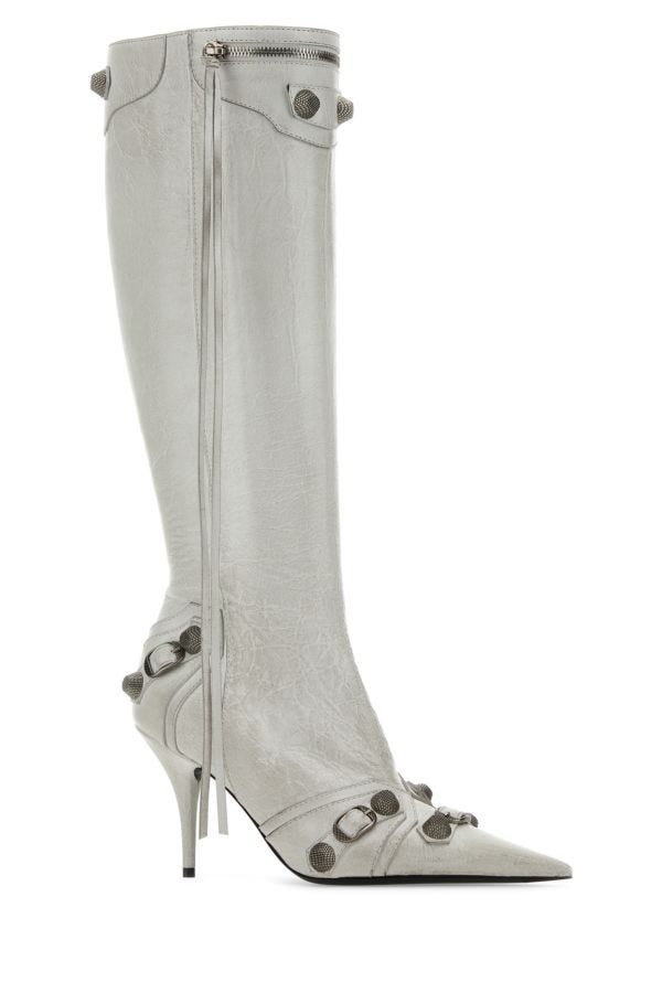 BALENCIAGA | Chalk leather Cagole boots