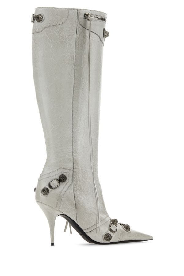 BALENCIAGA | Chalk leather Cagole boots