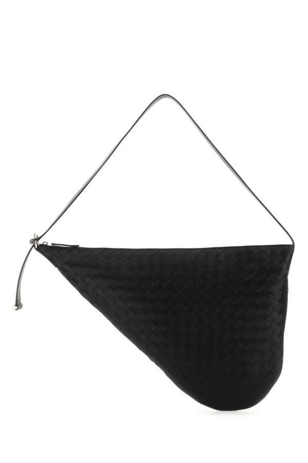 BOTTEGA VENETA | Black leather Virgule shoulder bag