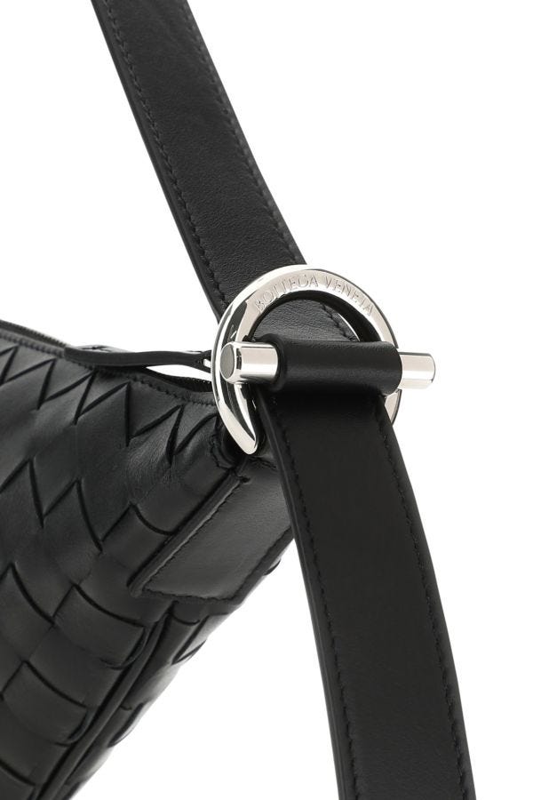 BOTTEGA VENETA | Black leather Virgule shoulder bag