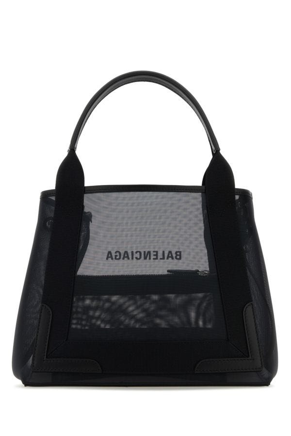 BALENCIAGA | Black mesh Cabas S handbag