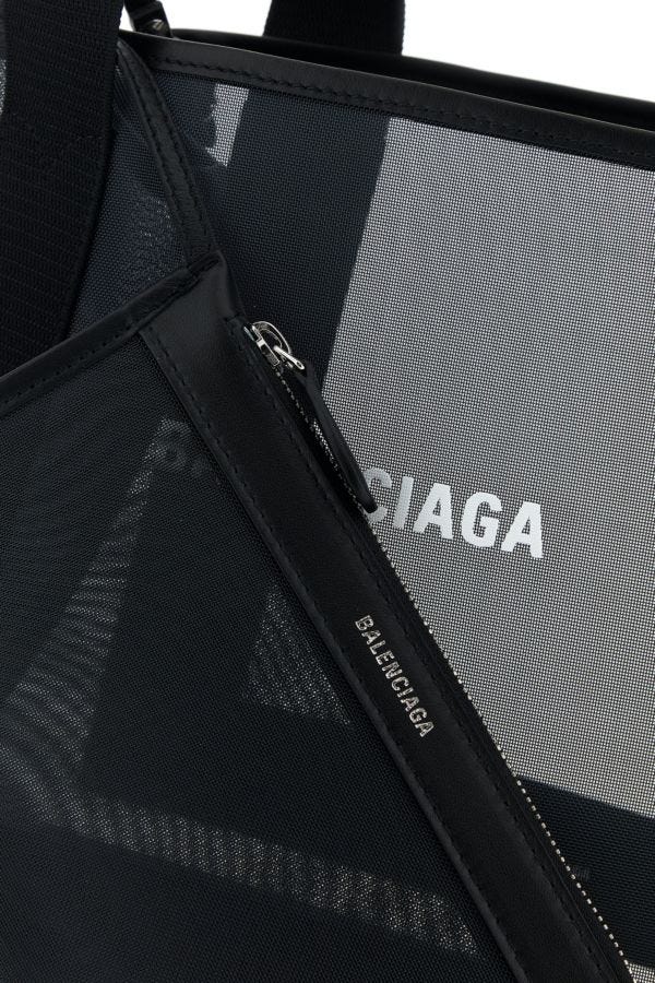BALENCIAGA | Black mesh Cabas S handbag