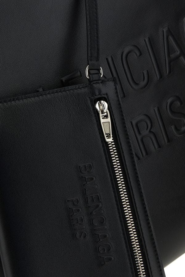 BALENCIAGA | Black leather medium Mary-Kate shopping bag
