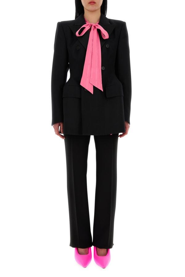 BALENCIAGA | Embroidered crepe oversize shirt