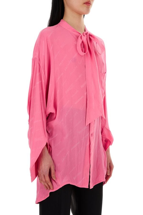 BALENCIAGA | Embroidered crepe oversize shirt
