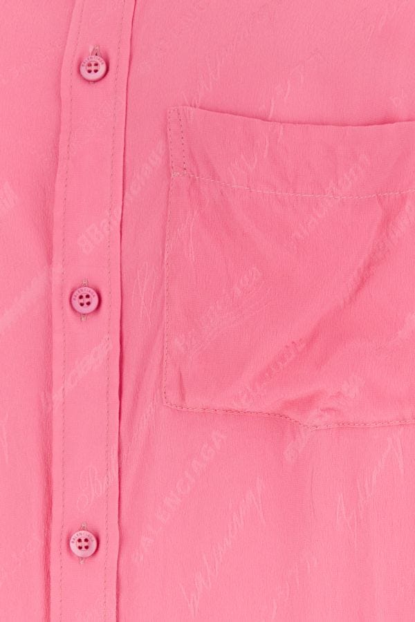 BALENCIAGA | Embroidered crepe oversize shirt
