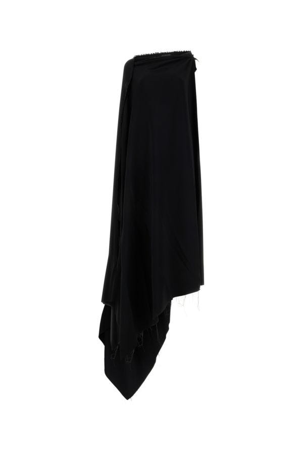 BALENCIAGA | Black stretch viscose blend long-cut dress