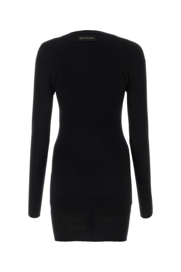 BALENCIAGA | Black cotton mini dress