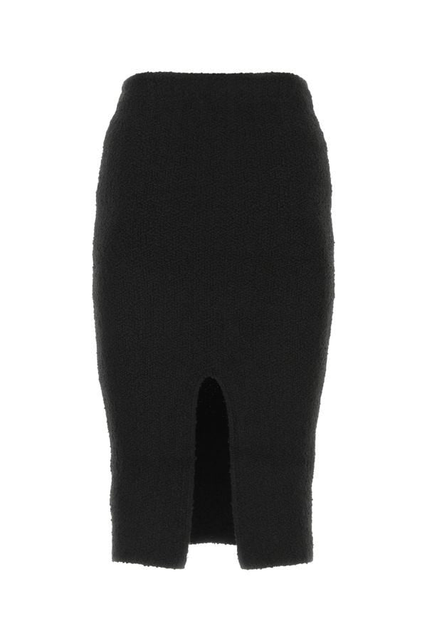 BOTTEGA VENETA | Black terry fabric skirt