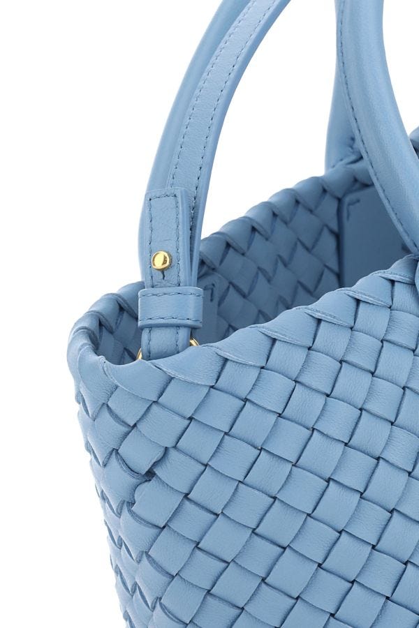 BOTTEGA VENETA | Cerulean blue leather mini Cabat handbag