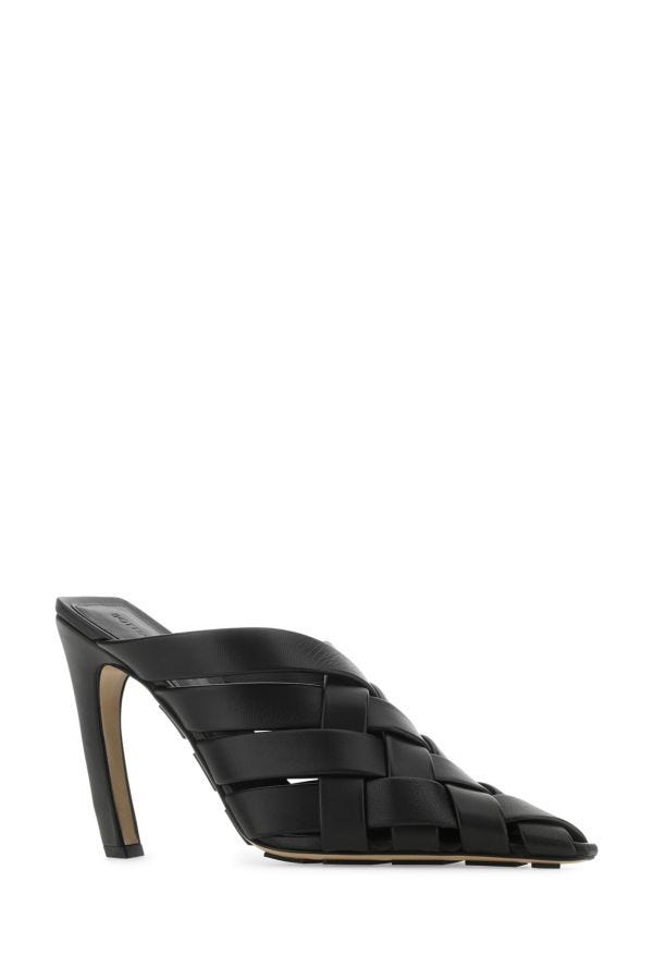 BOTTEGA VENETA | Black nappa leather Alfie mules