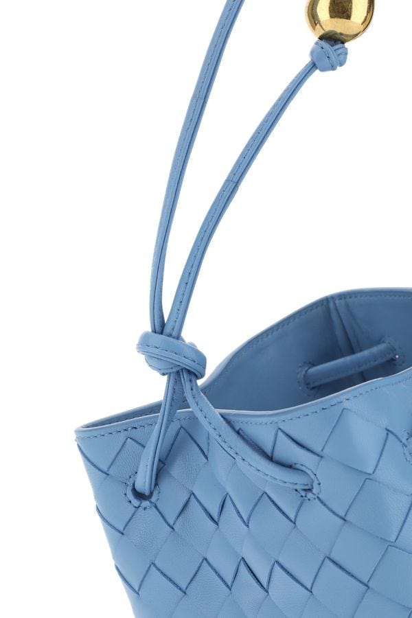 BOTTEGA VENETA | Cerulean blue leather bucket bag