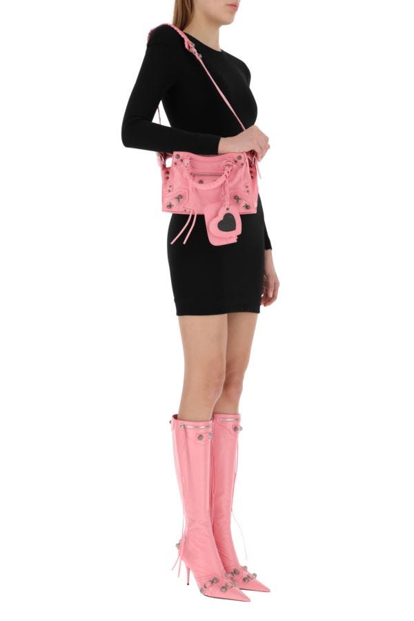 BALENCIAGA | Pink nappa leather Neo Cagole XS handbag
