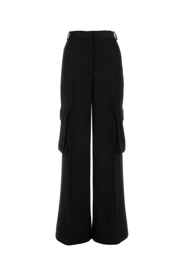 VERSACE | Black satin cargo pant