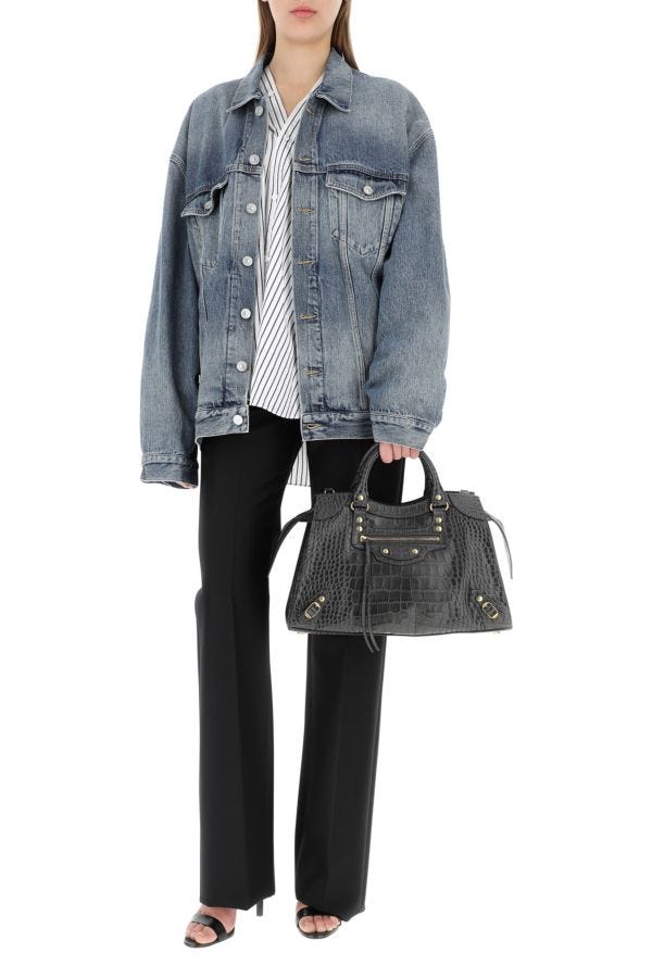 BALENCIAGA | Charcoal leather Neo Classic City handbag