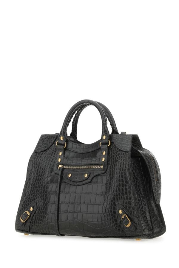 BALENCIAGA | Charcoal leather Neo Classic City handbag