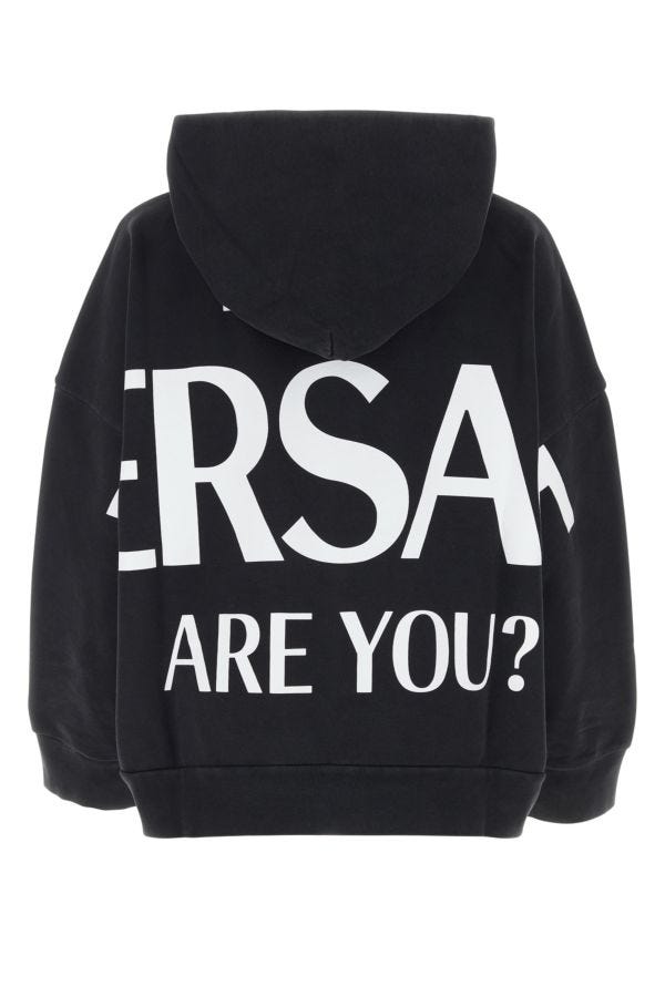 VERSACE | Black cotton oversize sweatshirt