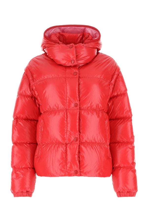 MONCLER | Red cotton blend Mauleon down jacket