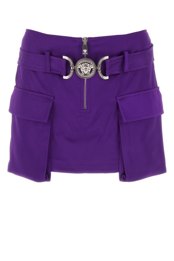 VERSACE | Purple satin mini skirt