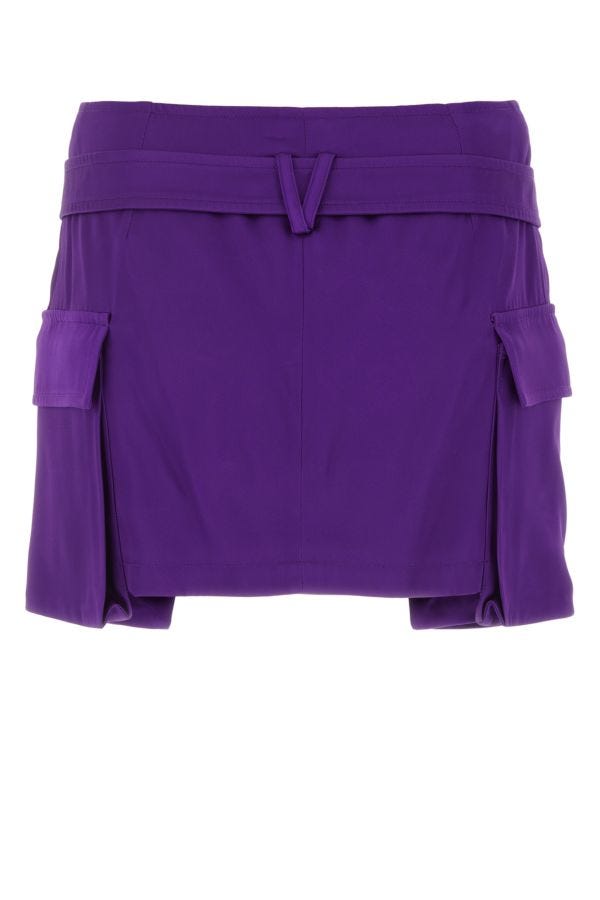 VERSACE | Purple satin mini skirt